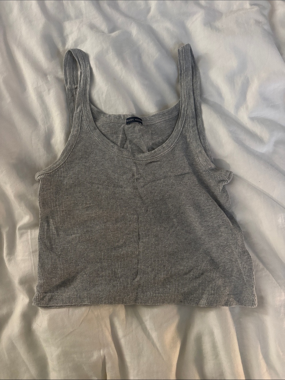 Brandy Melville Grey Ribbed Cropped Tank